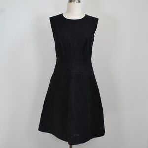 J Crew Jacquard Eyelet Black Textured Dress